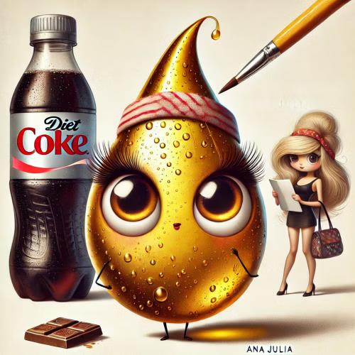 Personagem dourada em uma cena infantil