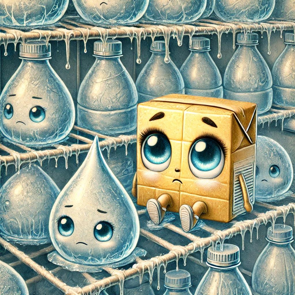 Personagens infantis em um cenário de gelo