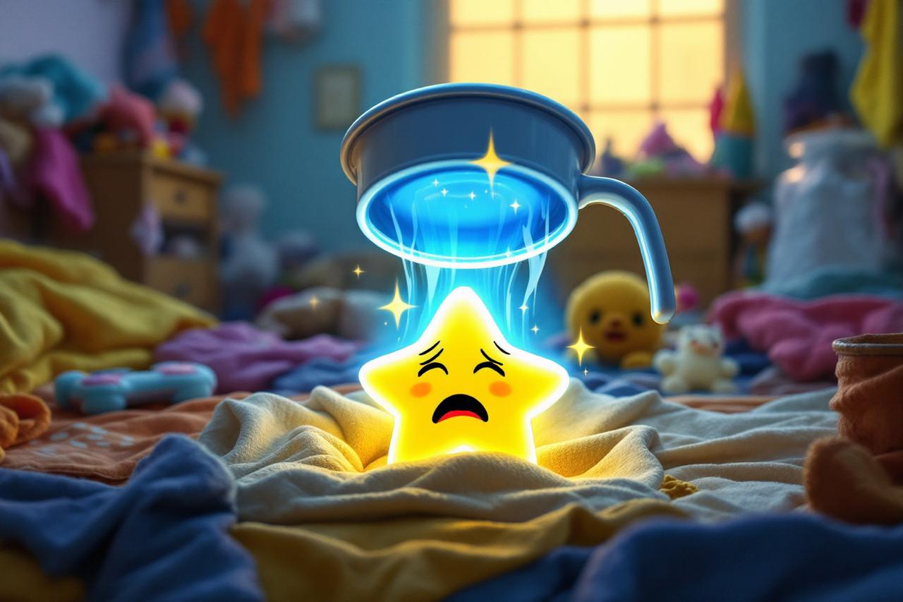 Estrela luminosa em um quarto infantil encantado